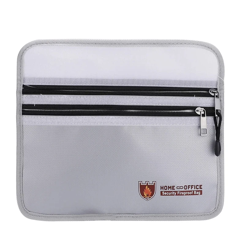 27 x17.5cm borsa ignifuga portatile a prova di esplosione borsa con chiusura a Zip nera impermeabile borsa di sicurezza documento chiavi di valuta borsa ignifuga