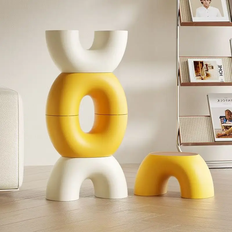 

Simple Modern Rainbow Plastic Stool Home Non-slip Comfortable Small Stool Bathroom Stepping Shoe Stool