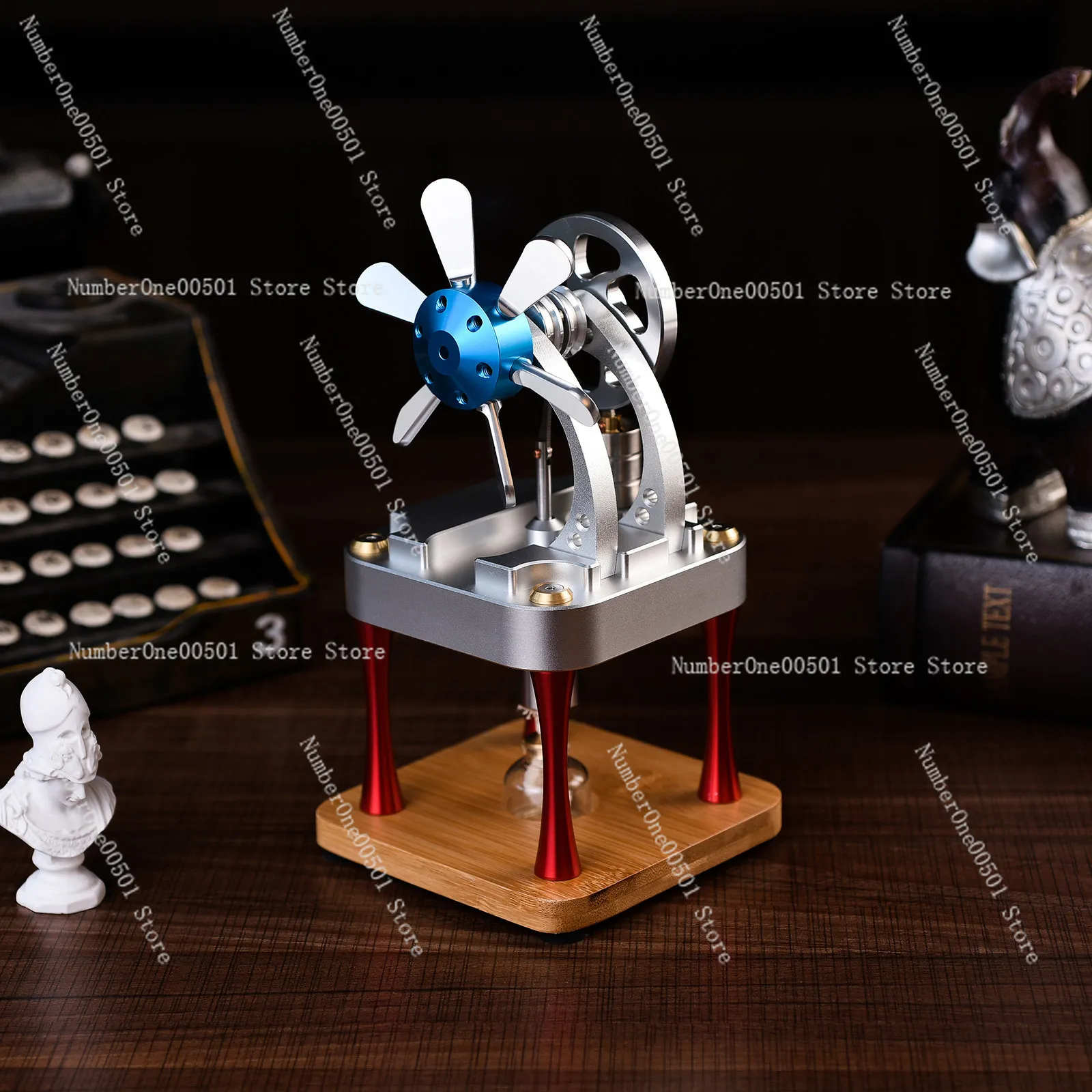 2026 All Metal Stirling Engine Model with Water Cooled Power Cylinder for High Low Temperature Difference Demonstration