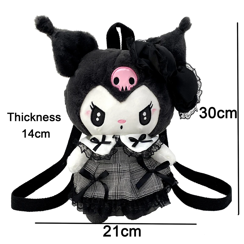 Mochila Sanrio Kuromi Melody Lolita, bolso de felpa con dibujos animados, bolso de hombro de gran capacidad, bolsa organizadora de muñecos esponjosos, regalo para novia