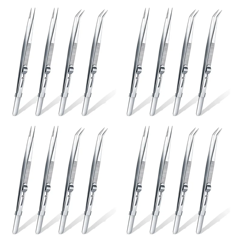 A19F-16 Pieces Precision Soldering Tweezer ESD Anti-Static Industrial Electronic Tweezers Tool Set For Jewelry Makeing Craft