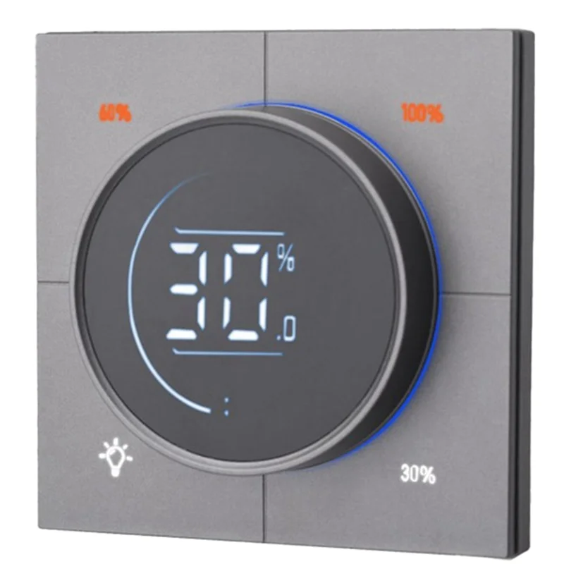 ABMF-Infinite Knob MOSFET Dimmer Regulator Zigbee 3.0 PC Panel Wall Light Switch Digital LCD Trailing Edge Dimming