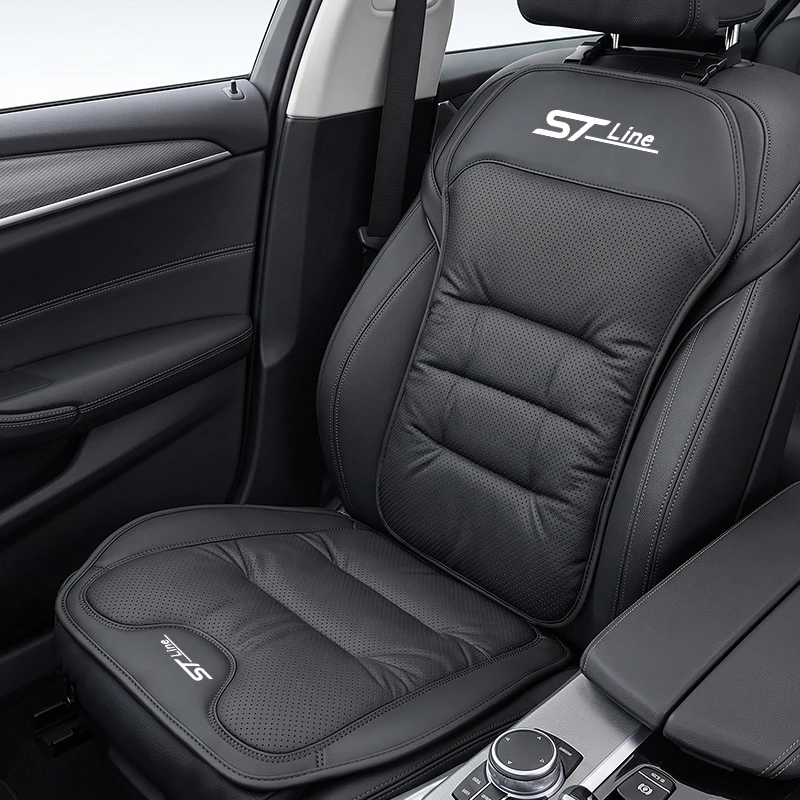 Car Seat Cushion For Ford ST Line Kuga S Max Focus Puma Fiesta Leather Seat Cover Thick Comfortable Car Backrest Protector Pad