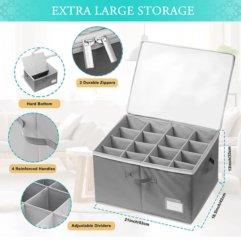 Wardrobe Shoes Storage Rack 16 Pairs of Shoes Large Capacity Storage Container Foldable with Reinforced Handle