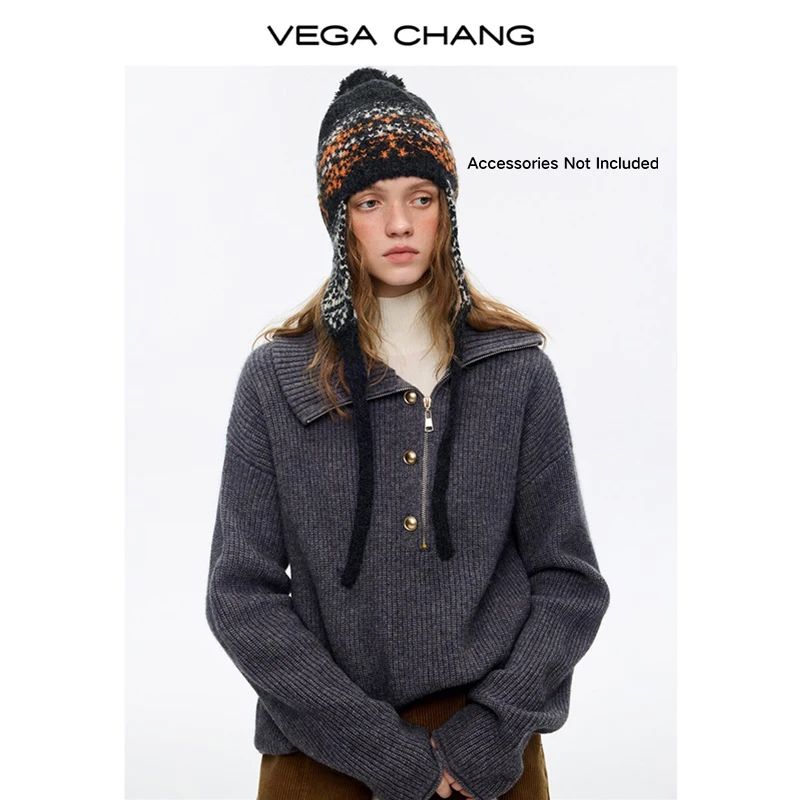 

Vega Chang, новый зимний женский шерстяной трикотаж, ленивый свитер в стиле ретро [кроме аксессуаров]