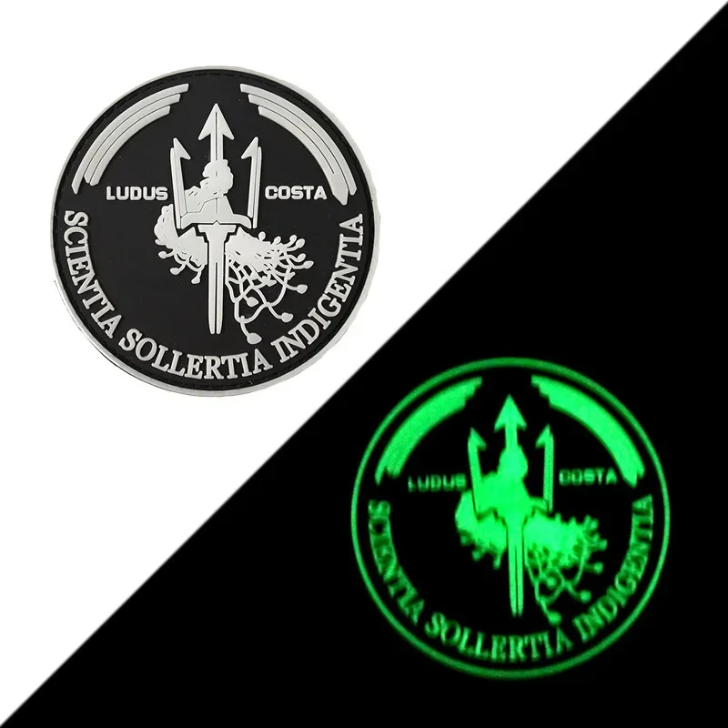 Night Light 3D Ludus Costa Game Hook PVC Patches Military Loop Back Solf Silicone Luminous Glow In Dark Patch Tactical Badges