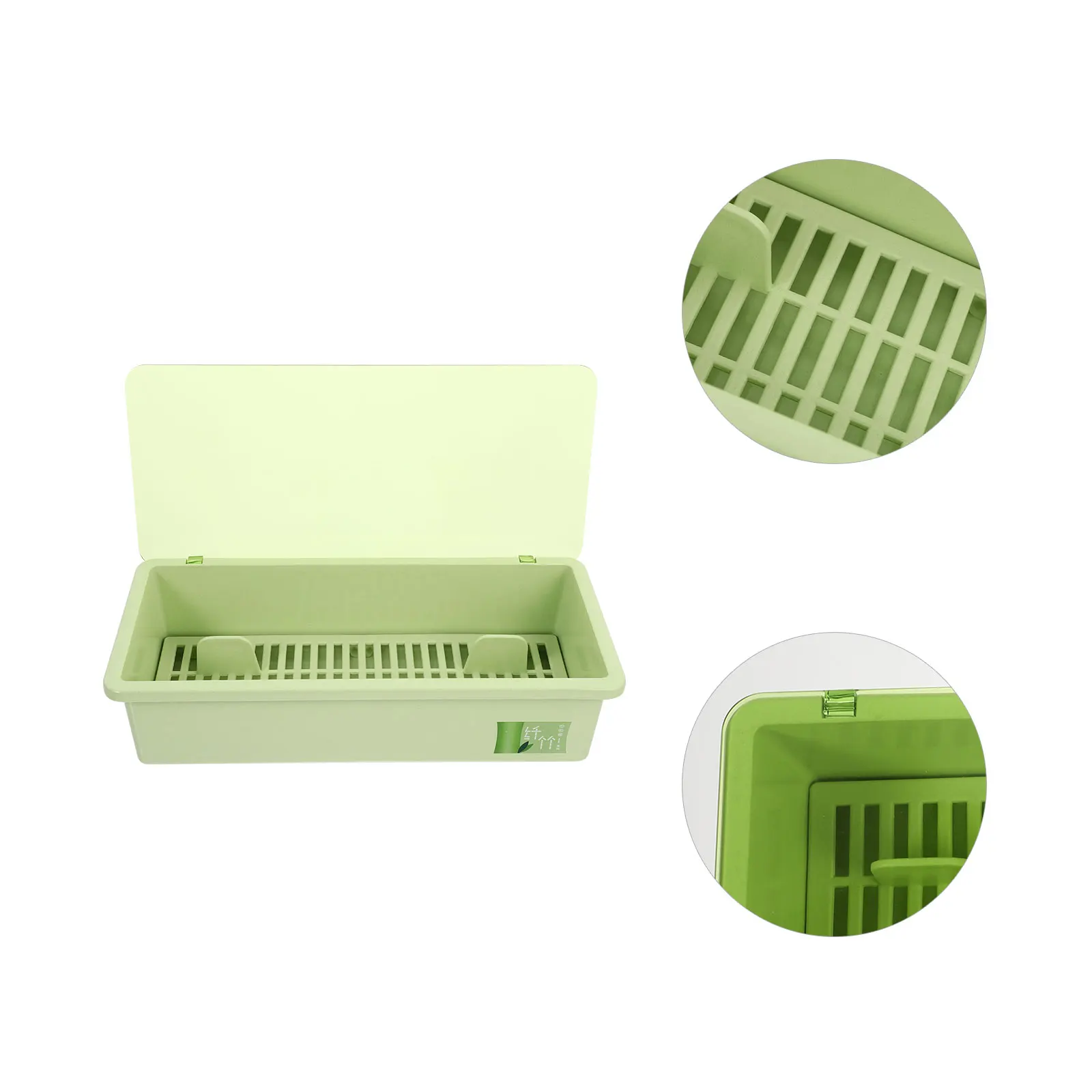 

Kitchen Chopsticks Holder Drain Rack Bamboo Fiber Dish Drying Box Pp Material Sink Storage Rack Household Supplies Spoon