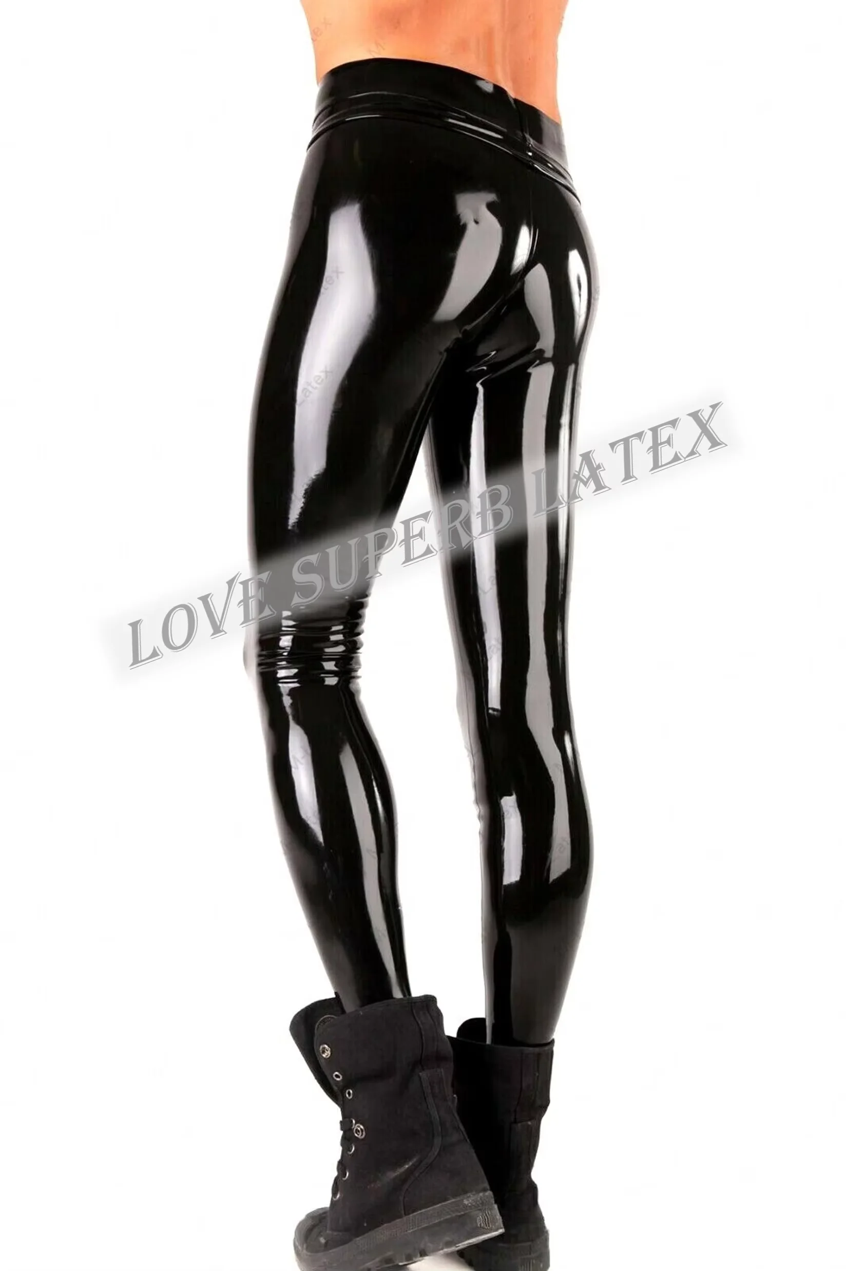 Leggings de látex masculinos frescos hechos a mano, pantalones de goma sin cremallera, cintura media, ropa Sexy para discoteca XS a XXXL personalizada