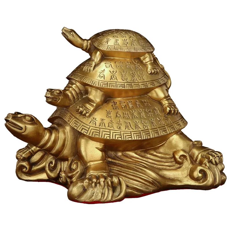 

Bronze turtle ornament, brass third-generation turtle, faucet tmoney ingot home furnishing entrance office