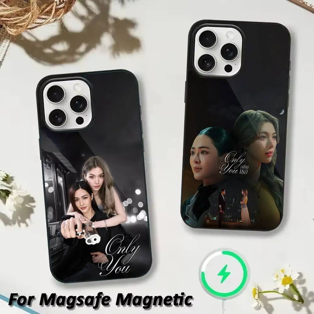 

Only you L-LingOrm Phone Case For iPhone 17 16 15 14 13 12 Pro Max Plus for Magsafe Mirror Wireless Magnetic Cover