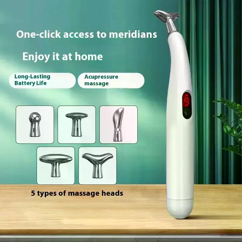 5 IN 1 Smart Pulse Meridian Energy Pen Electronic Acupuncture Massage Pen Pain Relief Microcurrent Pulse Muscle Massage Stick