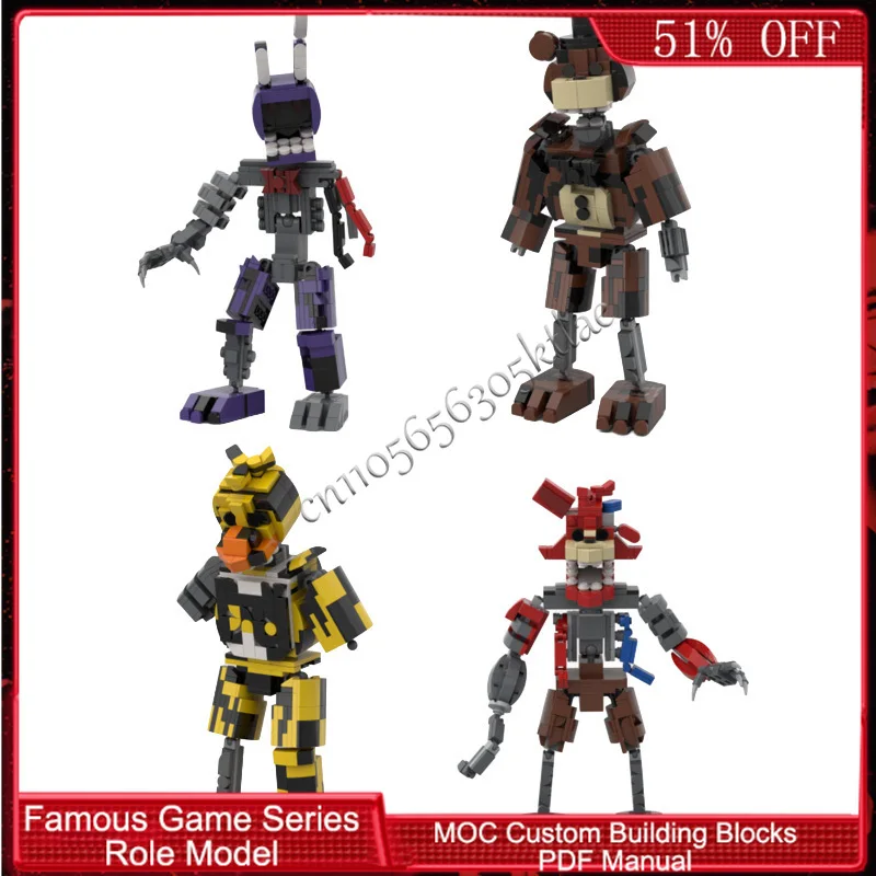 

1881 деталей, популярная серия игровых персонажей, набор Scorchedbundle MOC, кастомизируемый модульный конструктор, креативный простой DIY-набор, праздничные игрушки и подарки