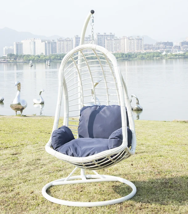 

Modern Metal Hanging Basket Egg Swing Chair with Waterproof Cushion for Outdoor Use