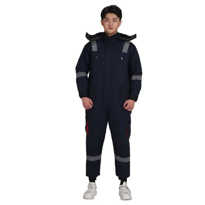 Mens Winter Coveralls Cold-proof Uniforms Cotton Padded Work Clothes Cold Storage Overalls Thick Warm Labor Protection Jumpsuit