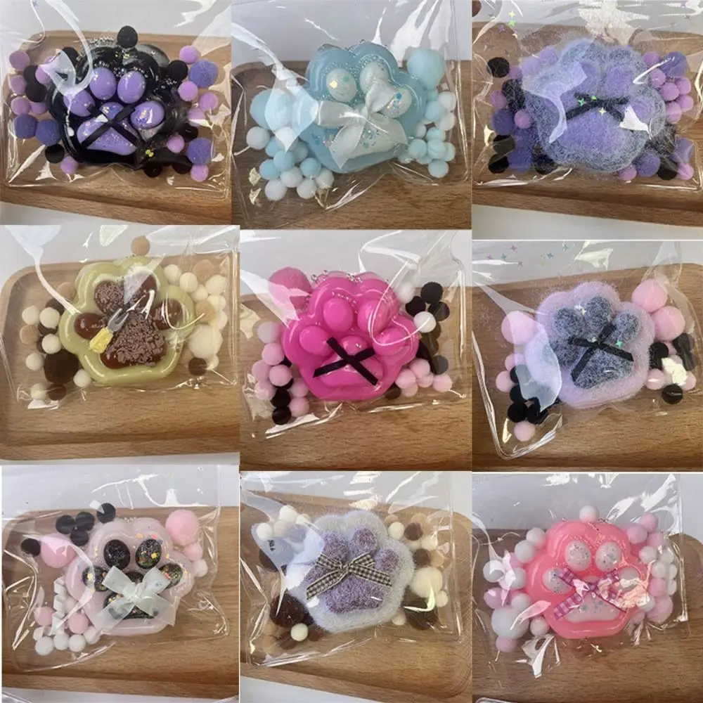 Giocattolo sensoriale Super grande zampa di gatto giocattolo da spremere rimbalzo lento trasparente cartone animato agitarsi giocattolo fatto a mano morbido zampa di gatto pizzico giocattolo per bambini