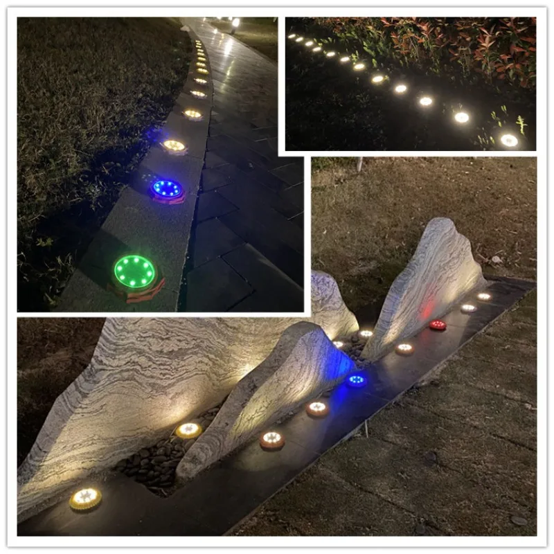 8Pcs nuovo petalo solare sepolto luci a LED prato cortile terra strada parco paesaggio decorazione per feste per bambini lampada impermeabile