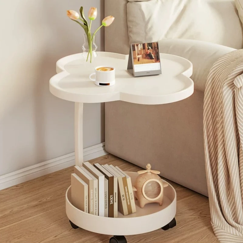 Nordic Cute Side Tables Cartoon Corner Storage Designer End Table White Double-layer Stolik Boczny Do Kanapy Home Furniture