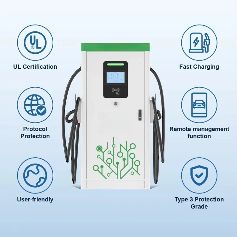 UL Certification Level 3 90kW 240A Fast DC EV Charger Electric Vehicle Charging Station Support CCS1/CHAdeMO