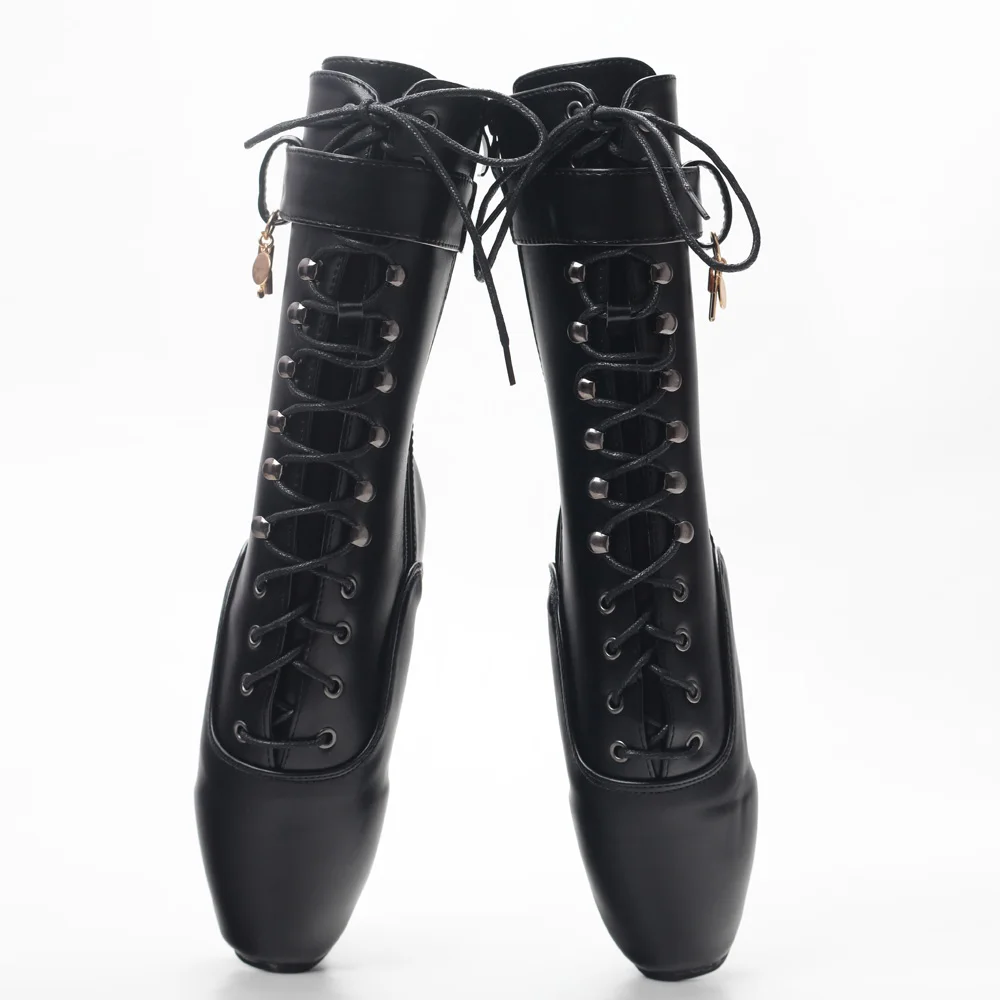 JIALUOWEI 7 Inch High Heel Extreme Fetish Goth Ballet Laceup Ankle Boots Size36-46 Fast Shipping image 6