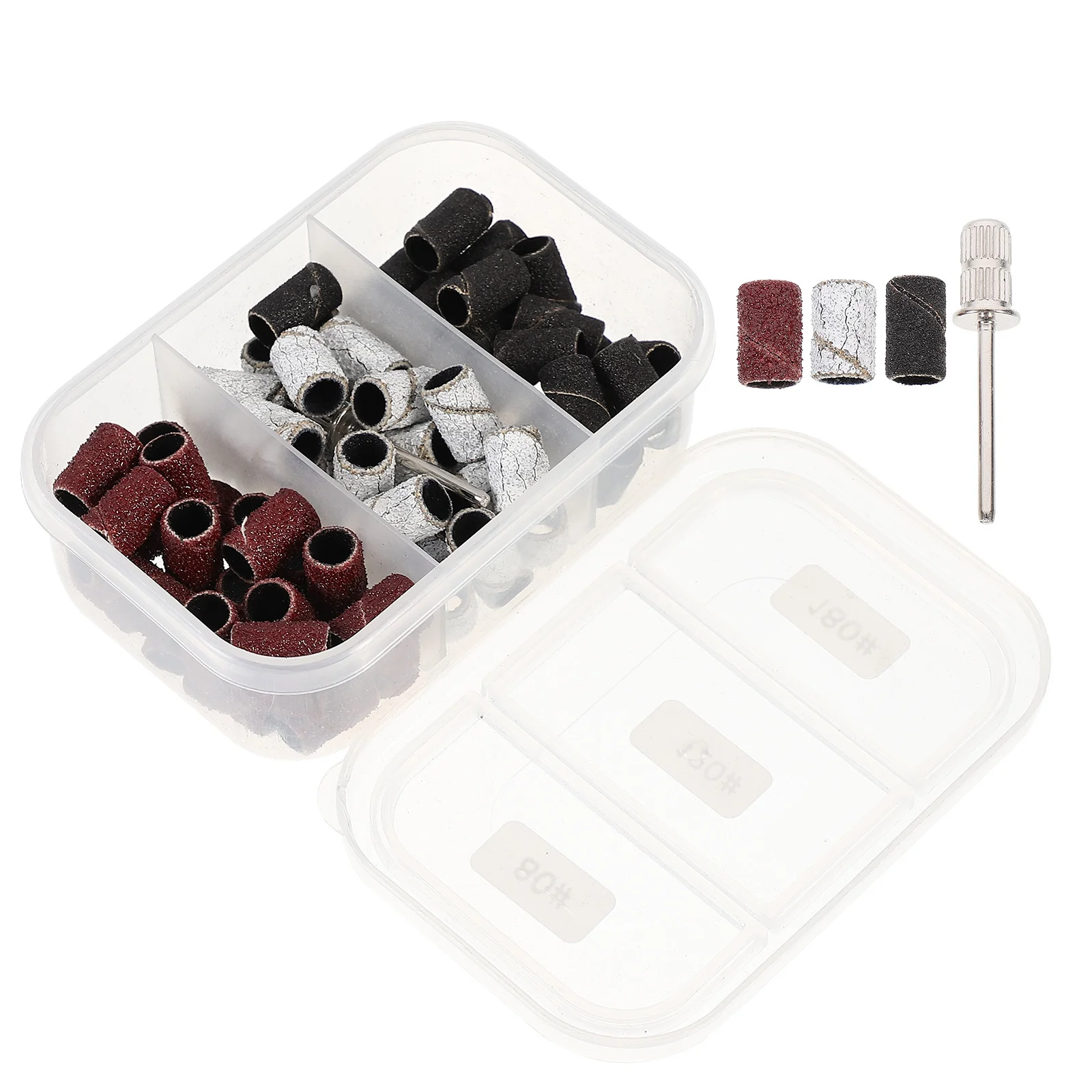75 szt. Pierścieni do manicure, głowice do polerowania paznokci, wielokrotnego użytku, taśmy szlifierskie do naturalnych paznokci, narzędzie do usuwania martwego naskórka