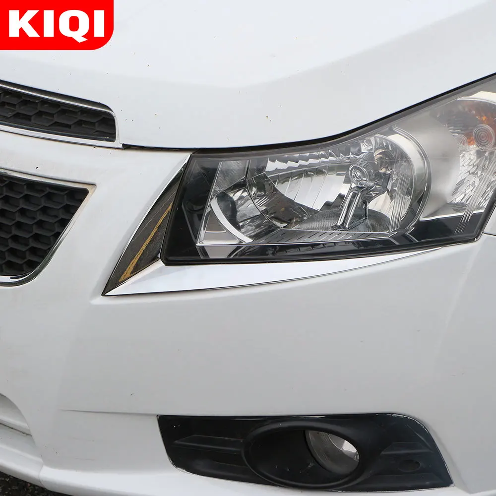 KIQI Car Accessories Headlight Eyebrow Sticker for Chevrolet Cruze Sedan Hatchback 2009 - 2015 ABS Chrome Stickers