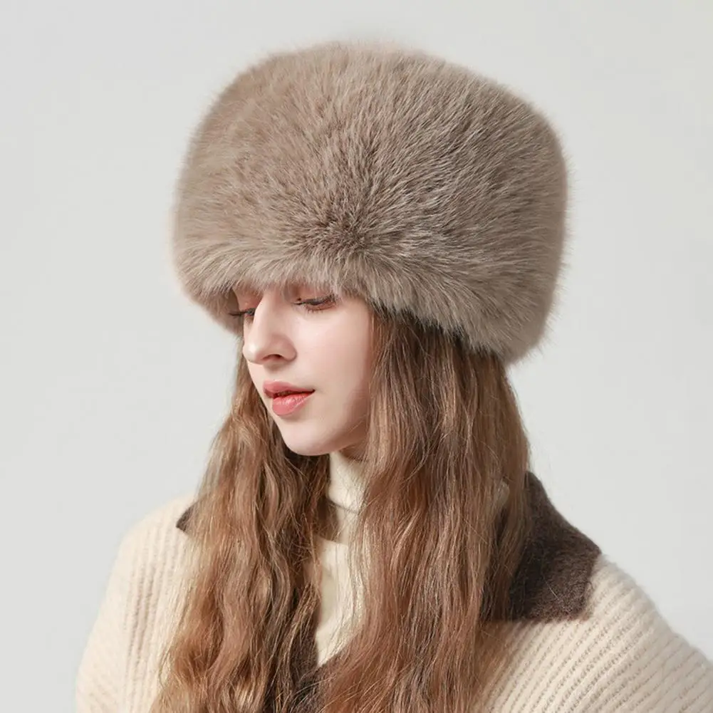 Winter Accessories for Women Women Faux Fur Hat Winter Quilted Lined Bucket Hat Thickened Fluffy Warm for Weather for Weather