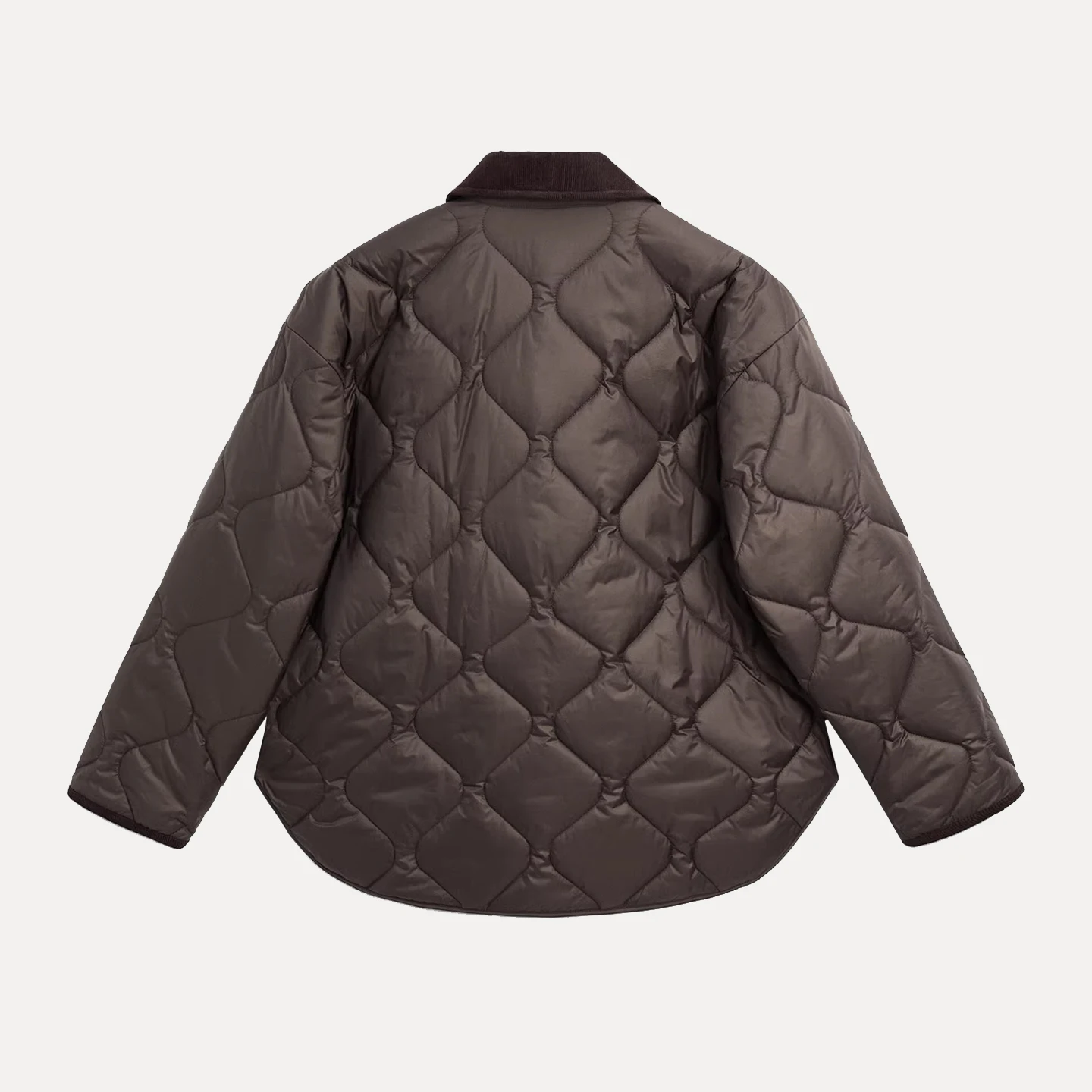 Jaqueta de Aodão com Gola de Corduroy para Mulheres, Estilo Commute, Manga Longa, Fechamento com Um Botão, Cor Pura, Nova C...