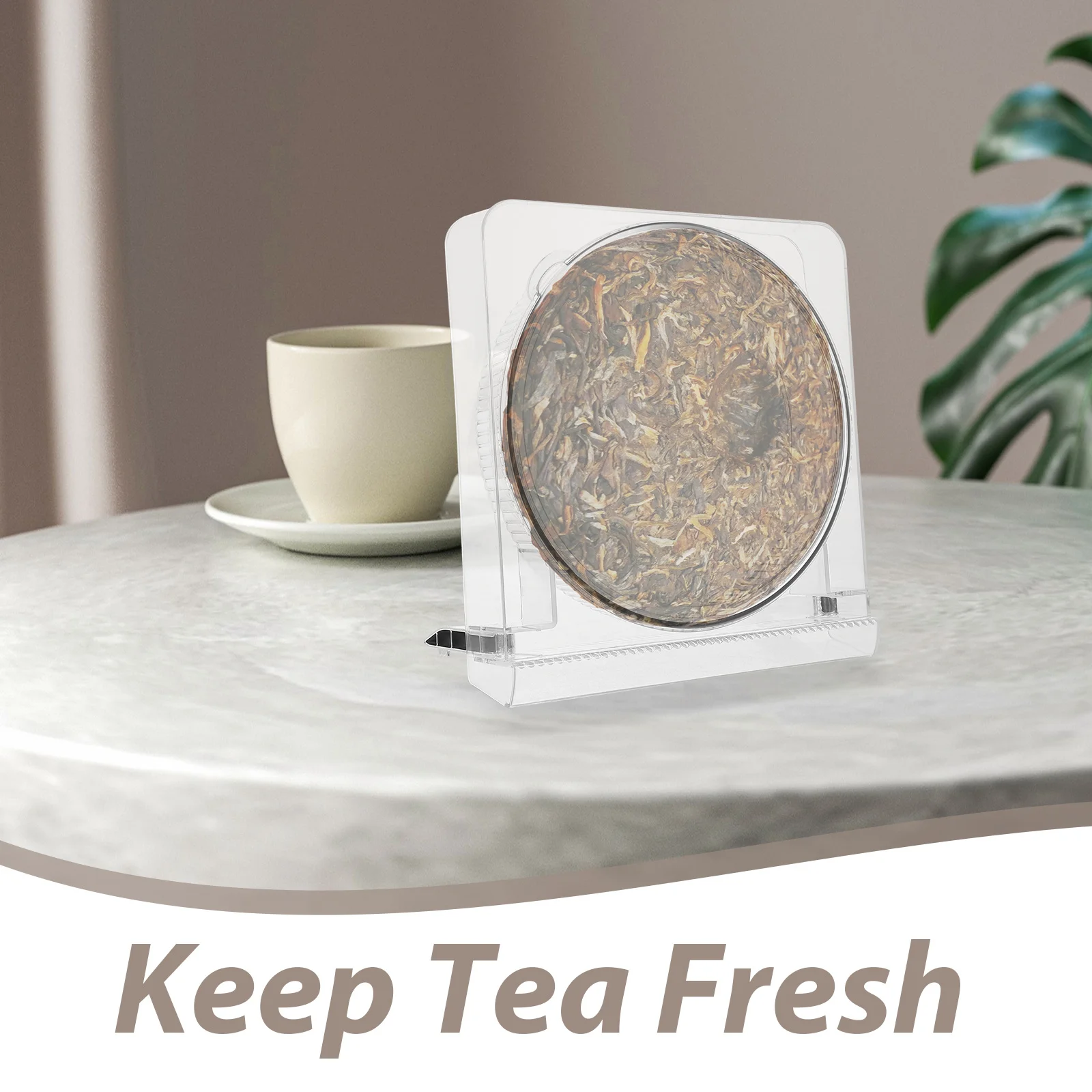 

Practical Clear Tea Cake Holder Stand Chinese Tea Accessory Strong Wear Resistance Simple Design Desk Use Desk Brick Stand