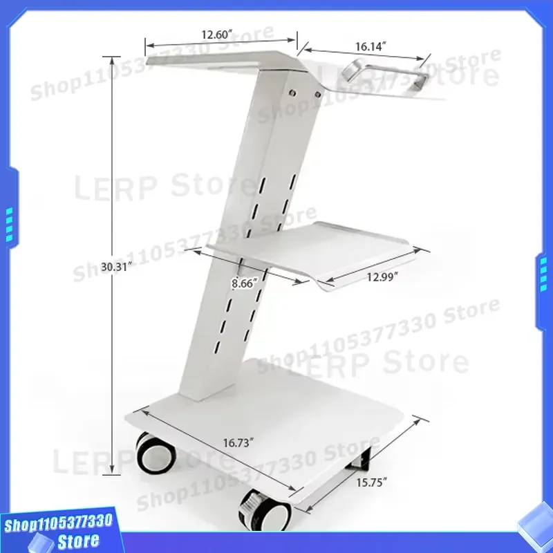3 Layer Stainless Steel Dental Trolley Mobile Intra Oral Cart With Built In Socket For Clinic Hospital Equipment Storage