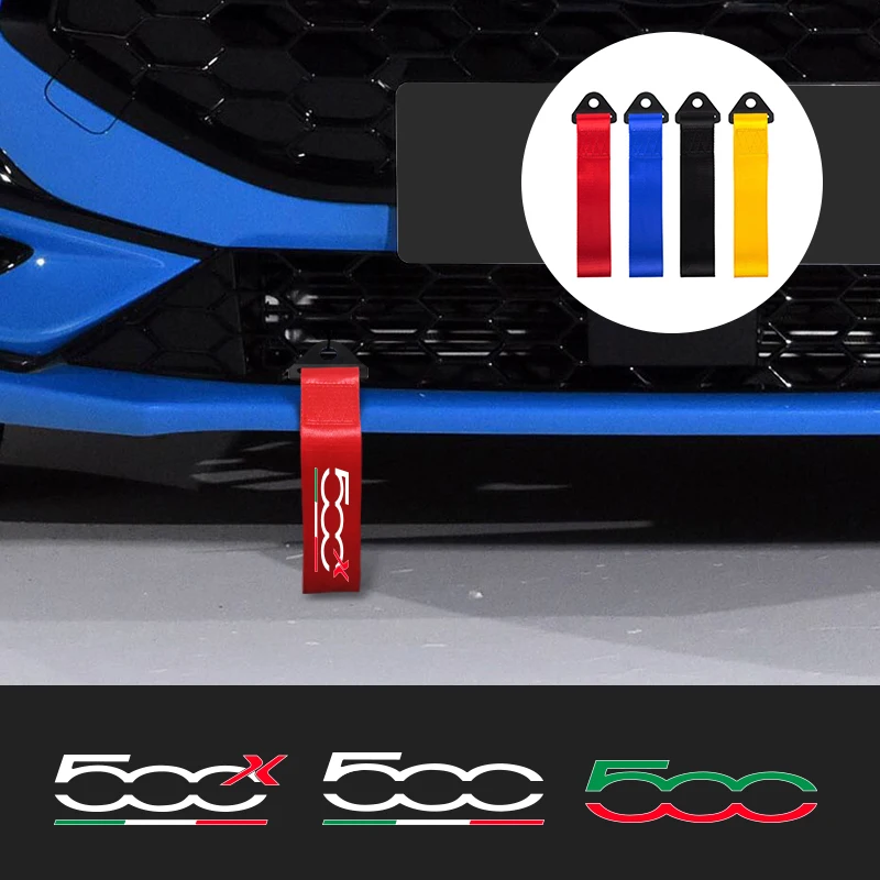 For Fiat 500 500C 500X 124 Spider Panda TIPO Punto Bravo Grande Stilo etc Abarth 695 595 Car Racing Decorative Tows Rope Styling