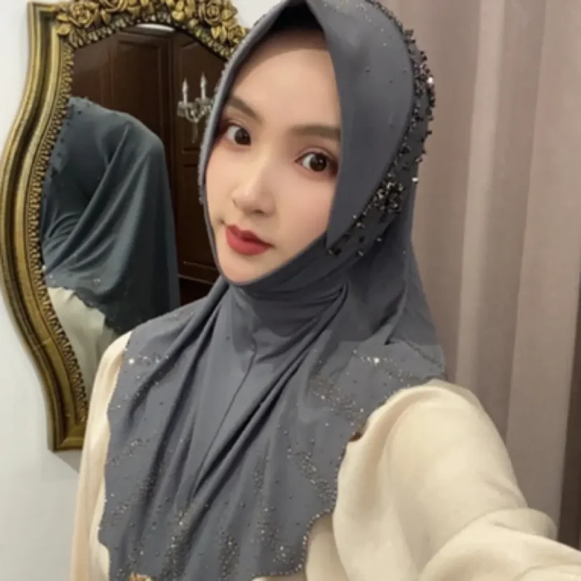 Muslim Wedding Women Shawls Soft Glittery 2024 Luxury Hijabs