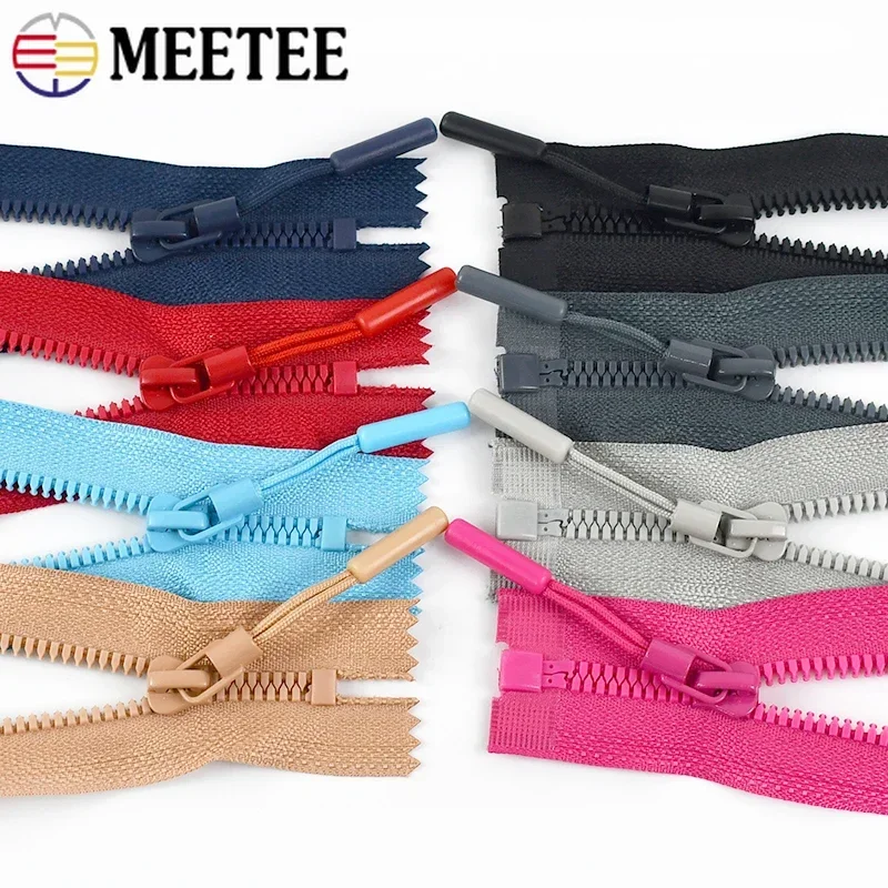 Meetee 2/5/10Pcs 5# Resin Zipper 15/18/25cm Close-End 40-80cm Open-End Sewing Zippers Bag Jacket Zips Closures DIY Accessories