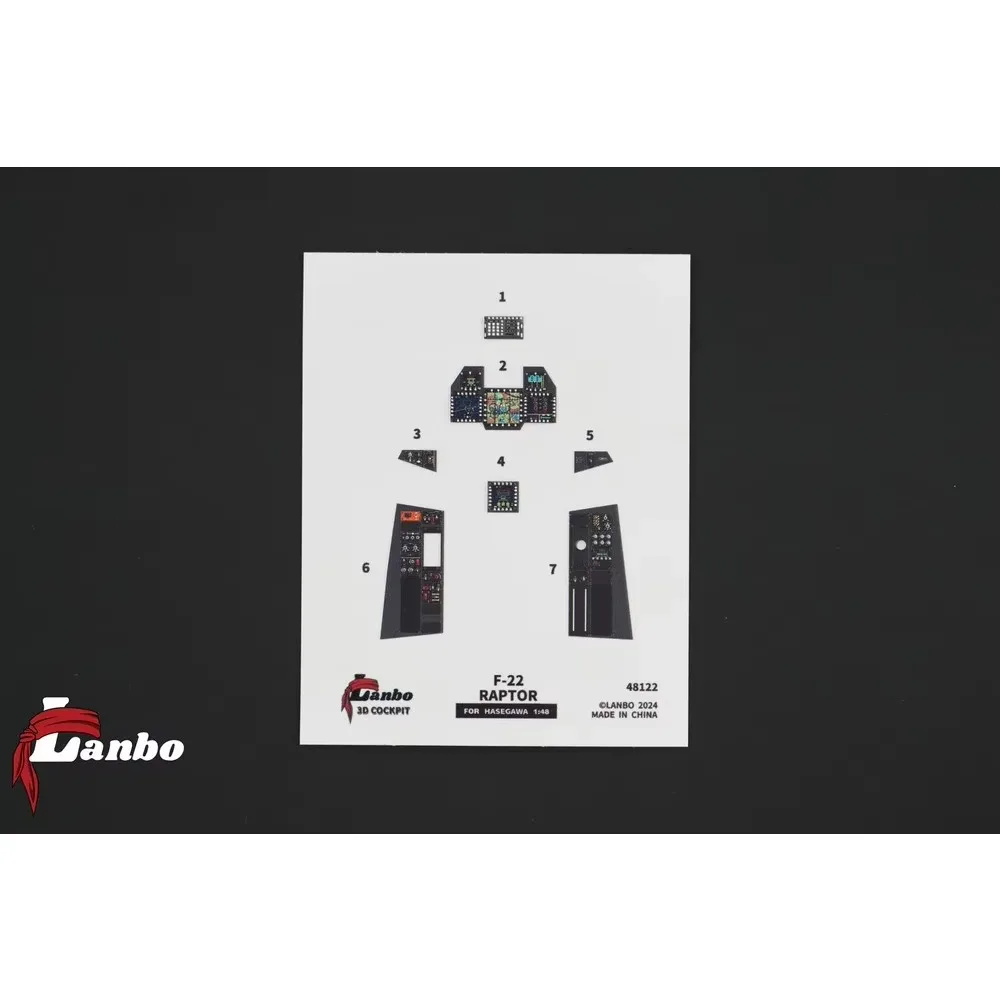 Lanbo Modellen 3D Geprinte Cockpit F-22 RAPTOR 48122 VOOR Hasegawa 1:48 Voor Modelbouwpakket