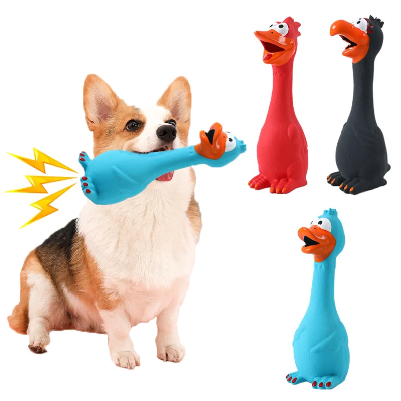 

Dog Chew Toy Latex Chicken Pet Squeaky Toys For Small Medium Large Dogs Interactive Bite Resistant Teeth Grinding Dog Sound Toy