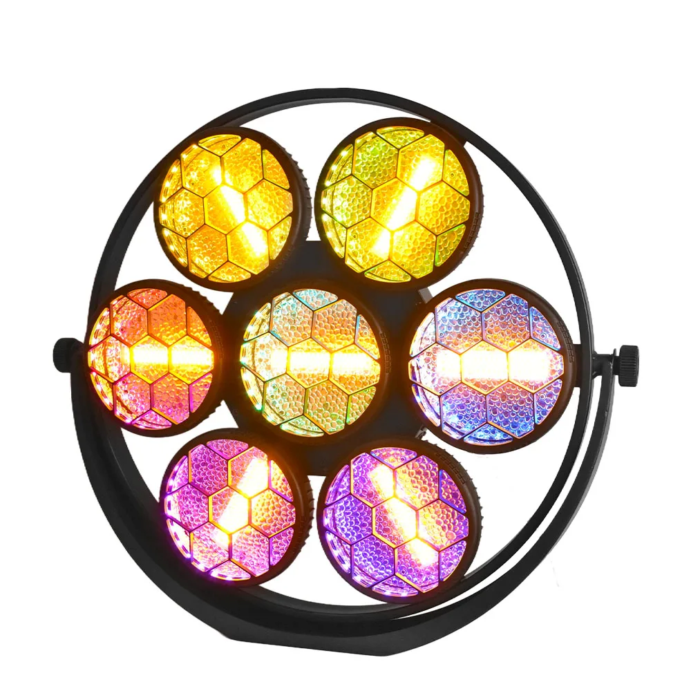 New Round Retro Stage Light 7eyes Cob  Background Wash Effect Disco Lighting DJ Equipment for Concert Club Bar
