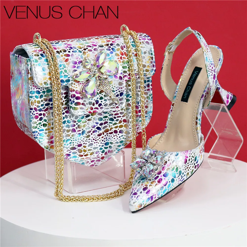 Butterfly-knot princess style African Young Girl Rhinestone-encrusted Bag & Comfortable Pointed-Toe High Heels For Party