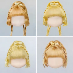 BJD wig Blyth doll & Da Tou Diandian Mohair braid Bangs Wig False Multiple colors hair BJD doll accessories 9-10 inches Big Head