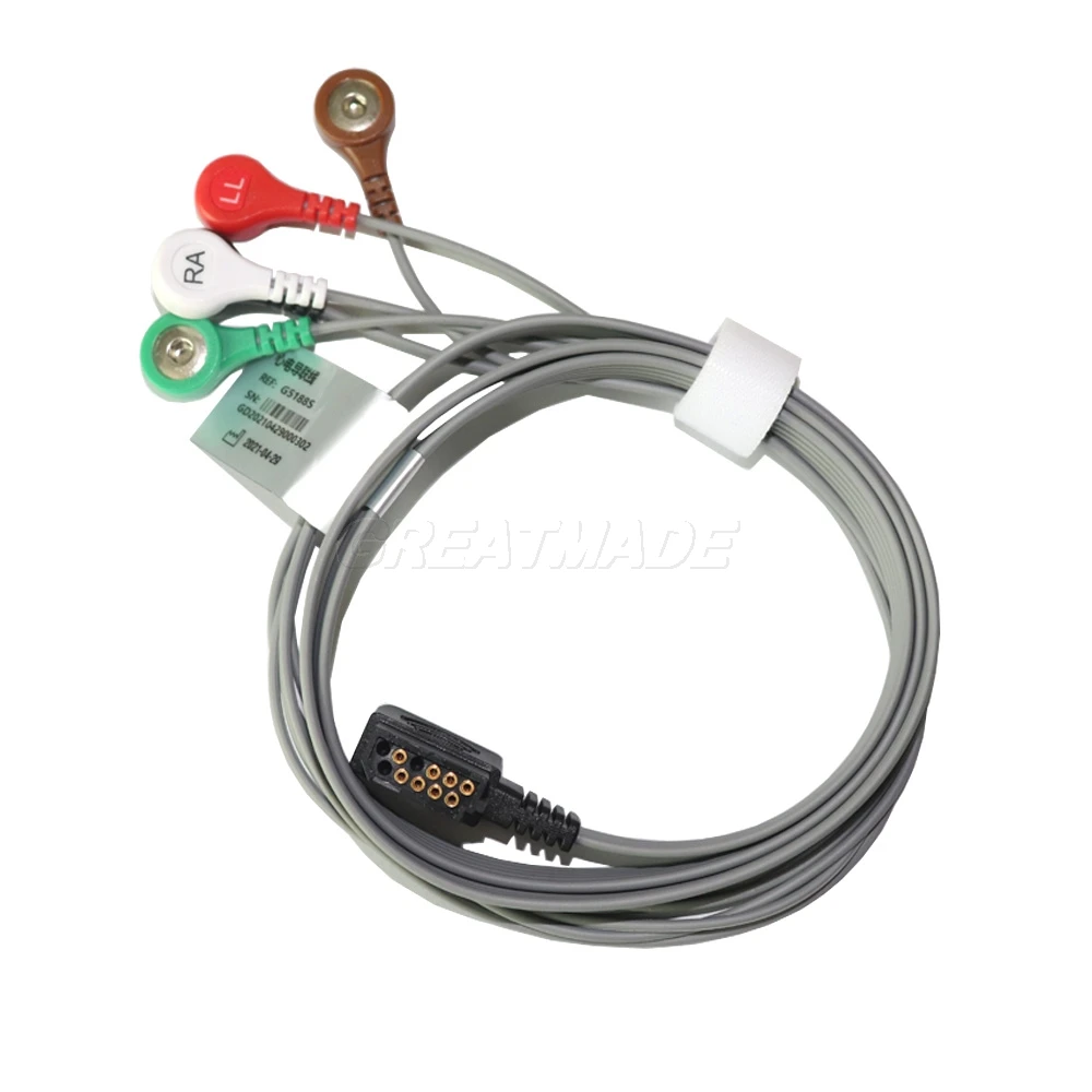 

Совместимый с HP Digitrak Plus 24-часовой Холтер 3100A, 5-канальный, с защелкивающимися кабелями, AHA M4725A