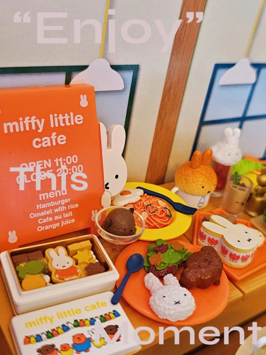 ในสต็อก Re-Ment ของแท้ Miffy Little Cafe ฉากขนาดเล็ก Collecte Action รุ่นกล่องตาบอด Surprise วันเกิดวันหยุดของขวัญ