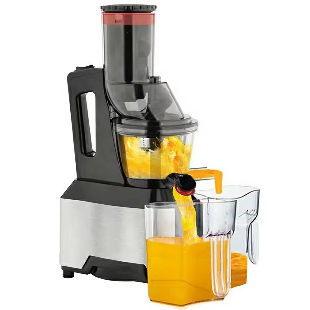 Exprimidor automático de acero inoxidable de gran calibre para el hogar, separador de jugo multifunción, exprimidor eléctrico lento, jugo recién exprimido