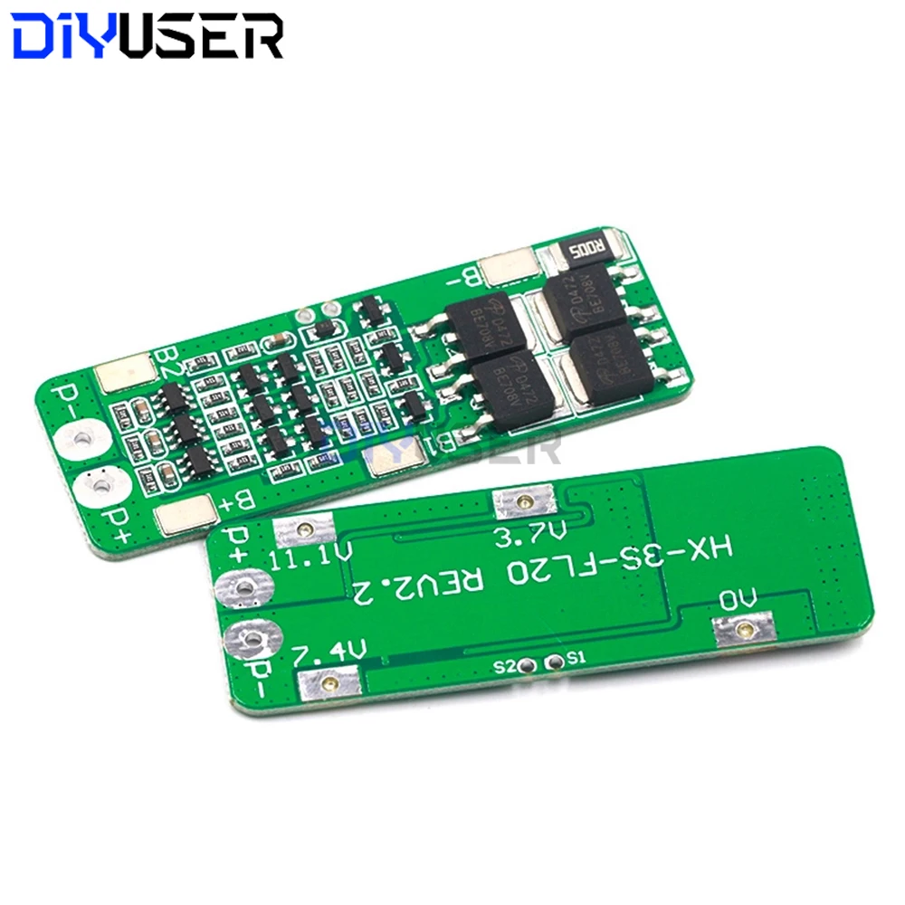 3S 20A BMS 12,6 V Schutzplatine für 18650 Li-Ionen-Akku, Überladung, Entladung, Kurzschluss, Schutz zum Selbermachen
