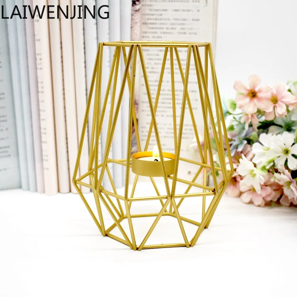 

HLZ Nordic Style Golden Iron Art Wedding Props Home Decoration Bedroom Ornaments Metal Crafts