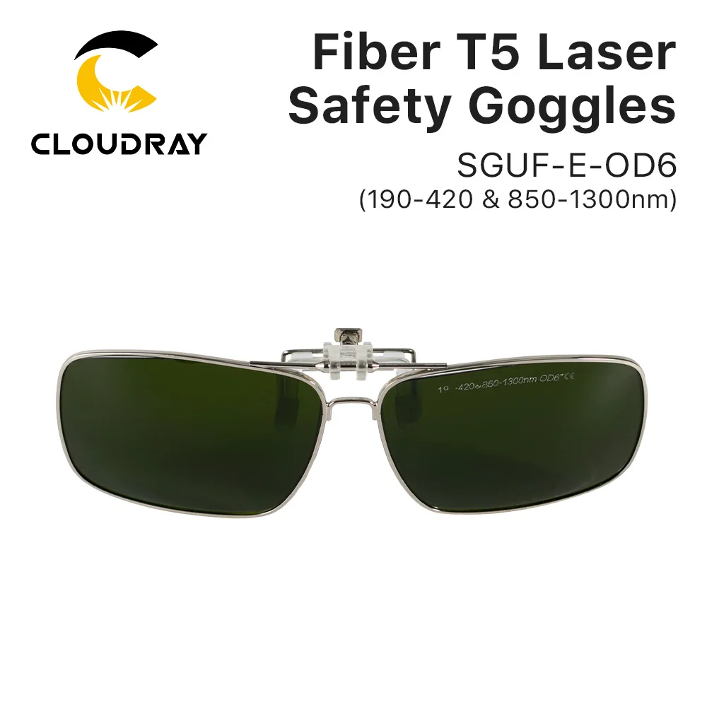 

Cloudray 1064nm Clip-on Laser Safety Goggles 190-420nm & 850-1300nm OD6+ CE Protective Goggles For Fiber Laser Marking & Cutting