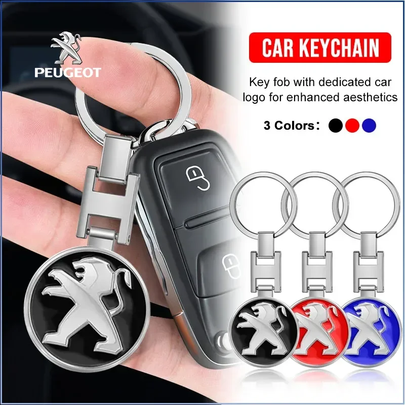 Car Metal Key Chain Hanging KeyChain Best Gift Key Ring Jewelry Caps for Peugeot 308 307 2008 5008 106 206 208 Wheel Center Caps