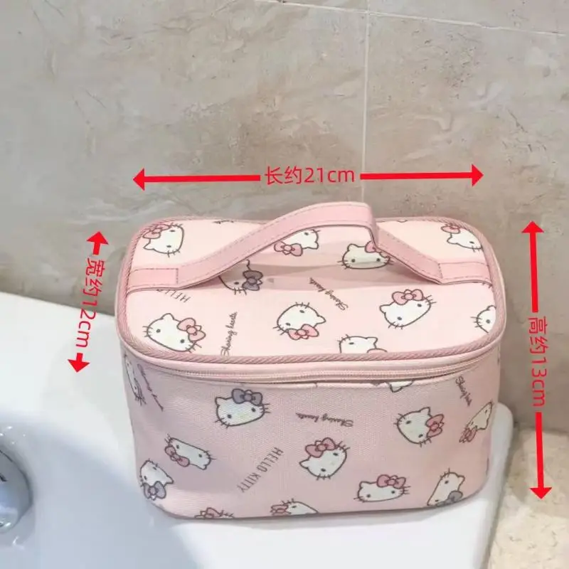 

New Style Hello Kitty Cute Makeup Bag Sanrio Large Capacity Handbag Girl Student Print Storage Fashion Portable Washing Storage