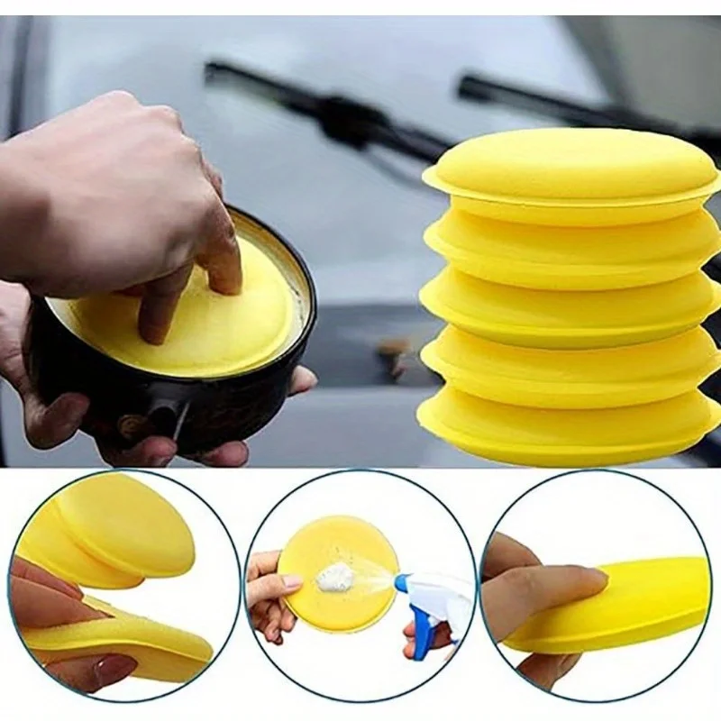 3pcs Car Waxing & Polishing Sponges, High Density Foam Applicator Pads for Detailing & Curing, Car Wash Supplies