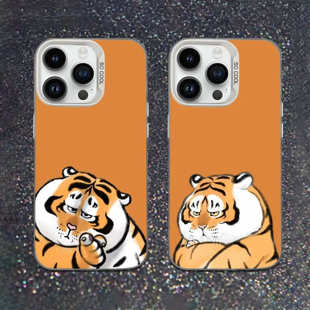 

Funny Cute Tiger Phone Case For iPhone 16,15,14,13,12,11,Mini,Pro,XS,SE,MAX White Matte Shockproof Cover