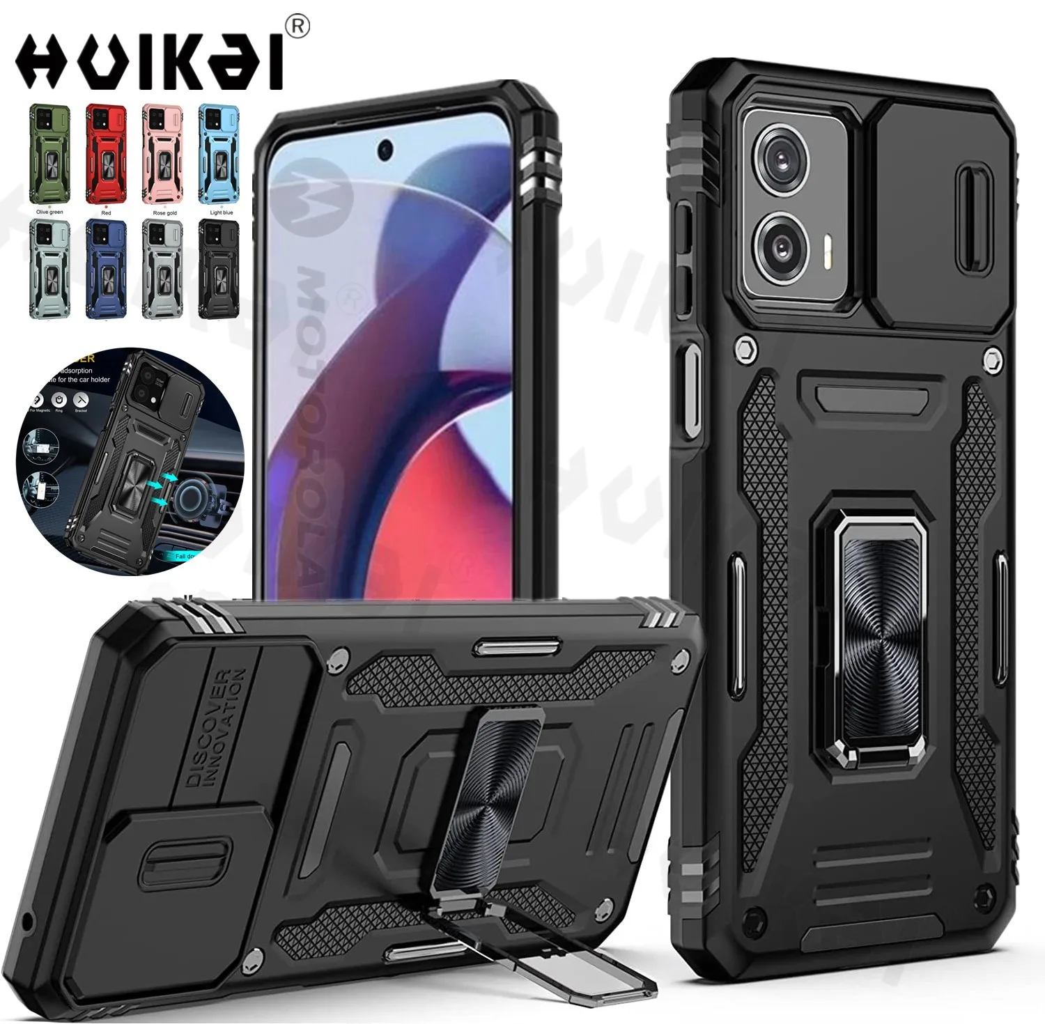 Funda para Moto G Stylus 5G 2023 EDGE 30 Neo E13, G42, G73, G53, G13, G32 G, cámara Power Slide, resistente, cubiertas de agarre suave
