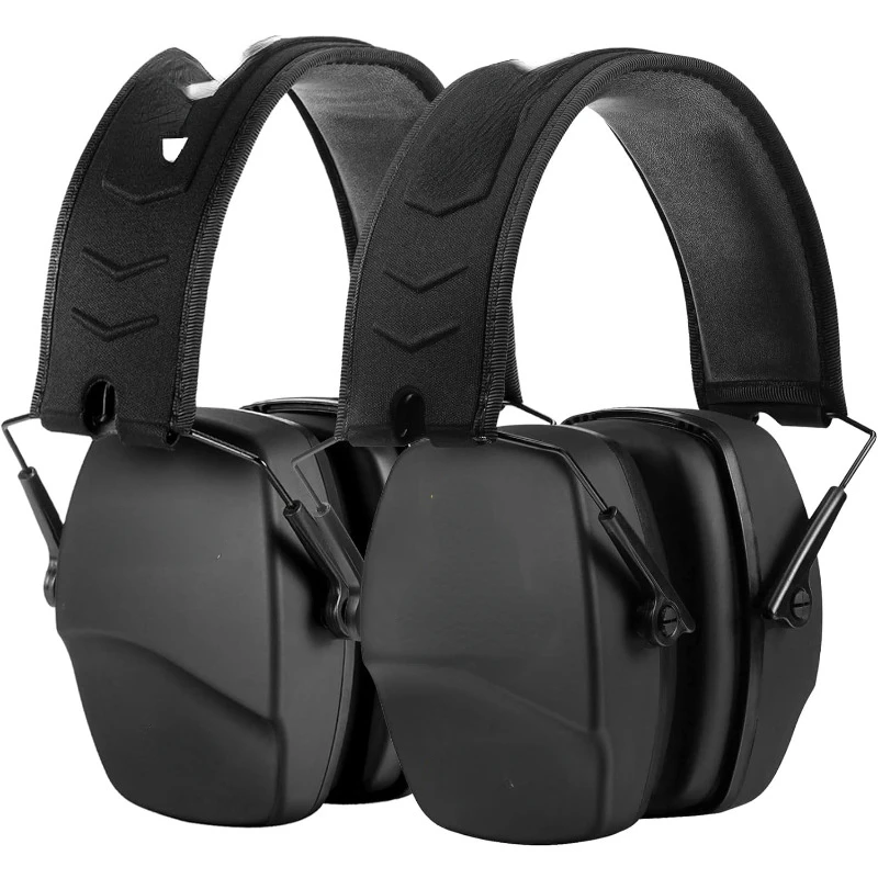 016 Shooting Ear Protection Earmuffs 2 Pack, NRR 26dB for Gun Range, Hunting -Black and DOTM