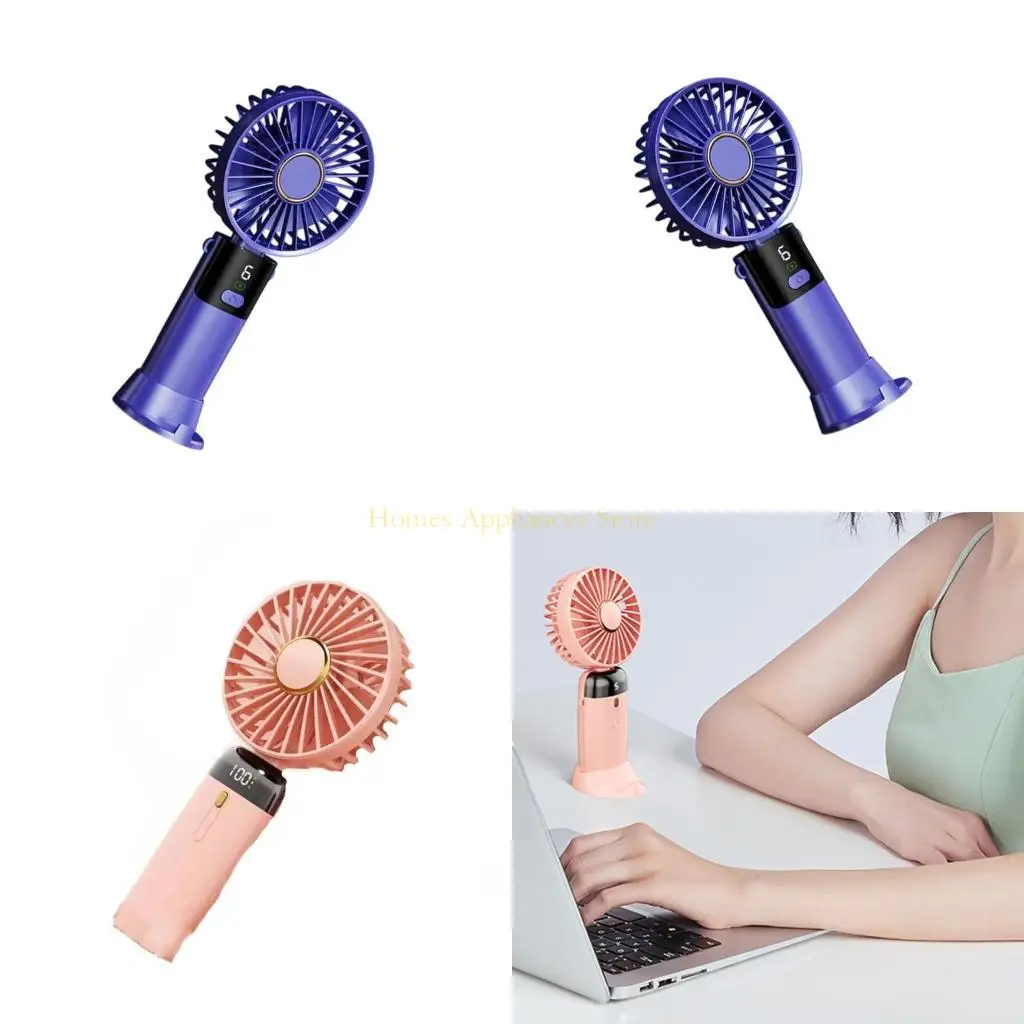 Ventilador portátil Handheld D0AB Mini Ventilador Descripción enfriamiento 5 velocidades Ventilador mano con
